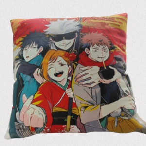 Almohada de Jujutsu Kaisen, Yuji Itadori, Megumi Fushiguro, Nobara Kugisaki, Satoru Gojo.