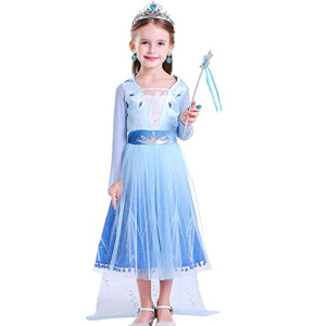Disfraz de princesa para niñas, frozen, Elsa, famtasia