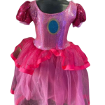 Vestido de Peach para niña con lentejuelas, Mario Bros, cosplay, hallowen, disfraz