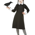 Wednesday Addams - Disfraz de Halloween para niñas, Merlina negro