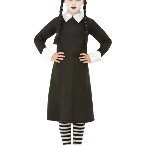 Wednesday Addams - Disfraz de Halloween para niñas, Merlina negro