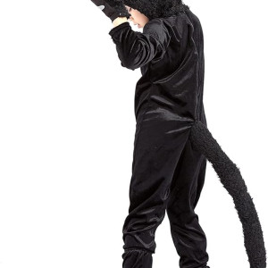 Disfraz de gato negro para niños, pijama de una pieza de animal, granja