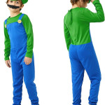Disfraz Luigi de Mario Bross  Adulto y niños, halloween