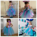 Faldas de tutú de sirena para niñas pequeñas, vestido de fiesta de cumpleaños, disfraz de sirena con diadema