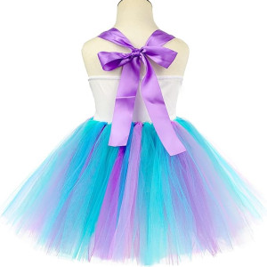 Faldas de tutú de sirena para niñas pequeñas, vestido de fiesta de cumpleaños, disfraz de sirena con diadema