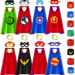 Capas super Héroes niños, con antifaz y pulsera, Batman, capitan America, Flash, spiderman, Hulk, superman, Mujer Maravilla