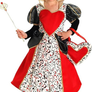 Princess Paradise Disfraz de la reina Charlotte para niña, reina de corazones, cuentos