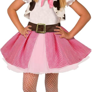 Disfraz de vaquera rosa Morph para niñas, disfraces de Halloween de vaquera para niñas