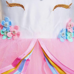 Vestido largo de tul sin mangas para niña, diseño de unicornio, con diadema, disfraz