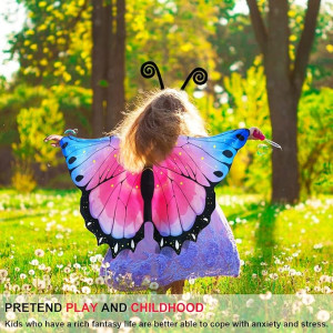 Disfraz de alas de mariposa de hadas arcoíris para niños y niñas