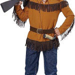 Disfraces de California Frontier Boy/Davy Crockett Boy Costume Indigena