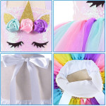 Disfraz Vestidos de Tul para niñas, Princesa, Unicornio, tutú de Ballet, Flores, Arco Iris