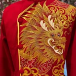 Ao Dai rojo oscuro para hombres, vestido largo tradicional vietnamita pintado a mano para hombres, culturas, halloween