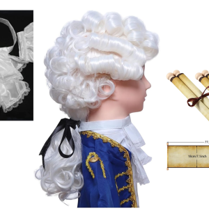 Disfraz Accesorios Juez infantil, colonial, cuentos, revolución, George Washington