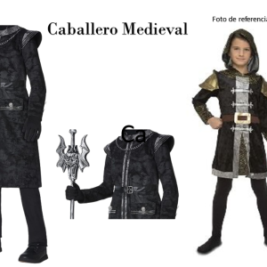 Disfraz de principe, caballero Medieval, armadura,guerrero, guarda palacio