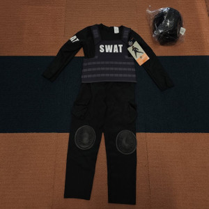 Disfraz de policía SWAT para nilños, profesión, halloween, enterizo
