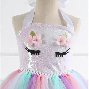 Vestido de unicornio con lentejuelas, niñas, disfraz, animales, Halloween.