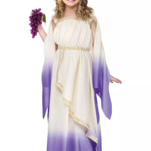 Traje griego morado para niñas, romano, culturas, diosa, disfraz, Halloween