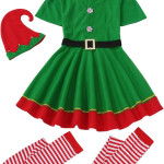 Vestido de duende para niñas, disfraz, navidad, elfo, cuento