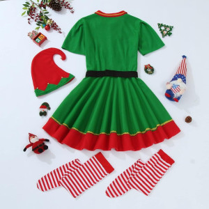 Vestido de duende para niñas, disfraz, navidad, elfo, cuento