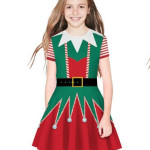 Vestido de duende de licra, para niñas, navidad, disfraz, cuento