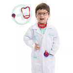 Bata de doctor con estetoscopio para niños, profesiones, disfraz, Halloween