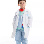 Bata de doctor con estetoscopio para niños, profesiones, disfraz, Halloween