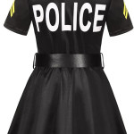 Vestido de policía para niña, disfraz, halloween, profesiones