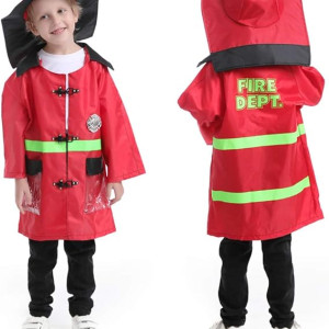 Disfraz de bombero con herramientas para niños, disfraz de bombero de simulación
