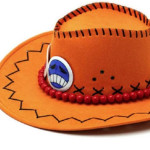 Sombrero de Ace One Piece, vaquero para disfraz Cosplay