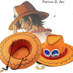 Sombrero de Ace One Piece, vaquero para disfraz Cosplay