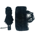 Sombrilla con decoración de encaje, accesorio para un evento de duelo victoriano, fiesta de Halloween con una bolsa de mano de encaje