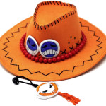 Sombrero de Ace One Piece, vaquero para disfraz Cosplay