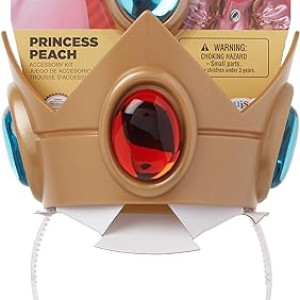 Disfraz de Princesa Peach Corona y Amuleto