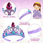 Corona de tiaras de princesa con diadema de cristal para niñas, corona de vestir con diamantes de imitación para niñas, decoración del cabello