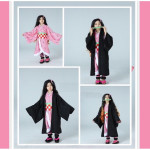 Traje De Cosplay De Nezuko Anime Japonés Para Niñas, Conjunto De Uniforme De Kimono Para Niños