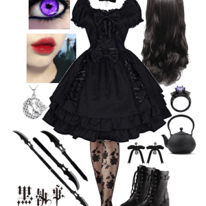 Disfraz, cosplay Lolita, talla grande, bruja gotica