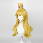 Peluca rubia ondulada de princesa, Princesa Peach de Mario Bross