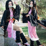 Peluca De Nezuko Kamado Demon Slayer Para Cosplay Kimetzu No Yaiba