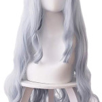 Peluca larga celeste pastel, con ondulaciones, disfraz, cosplay, Halloween