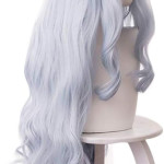 Peluca larga celeste pastel, con ondulaciones, disfraz, cosplay, Halloween