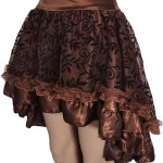 Falda de satén de Encaje asimétrico Steampunk, lolita, gótica, Pirata, Halloween