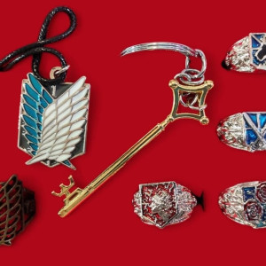 Set de dijes de Shingeki no Kyojin, Attack on Titan, anillos