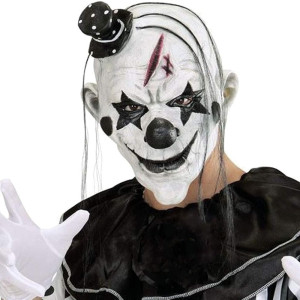 Mascara payaso negro, asesino, Terrifier, halloween, disfraz