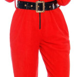 Pijama navideña roja con zipper, adulto, navidad, cuento, Santa Claus