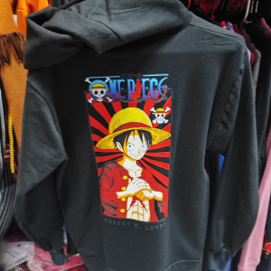 Sueter negro de Luffy, One piece, sueta, abrigo, sudadera, anime