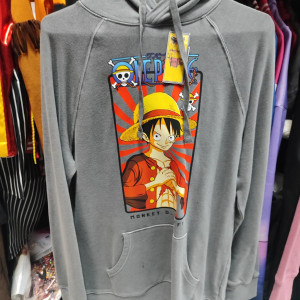 Sueter gris de Luffy, One piece, sueta, abrigo, sudadera, anime