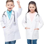 Bata de doctor para niños con estetoscopio, disfraces, profesiones