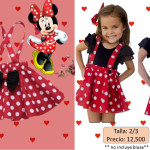 Conjunto de falda entrecruzada para niñas, vestido Minnie Mouse