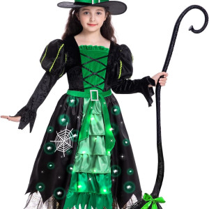 Disfraz de Bruja Para Niña con Luces Halloween